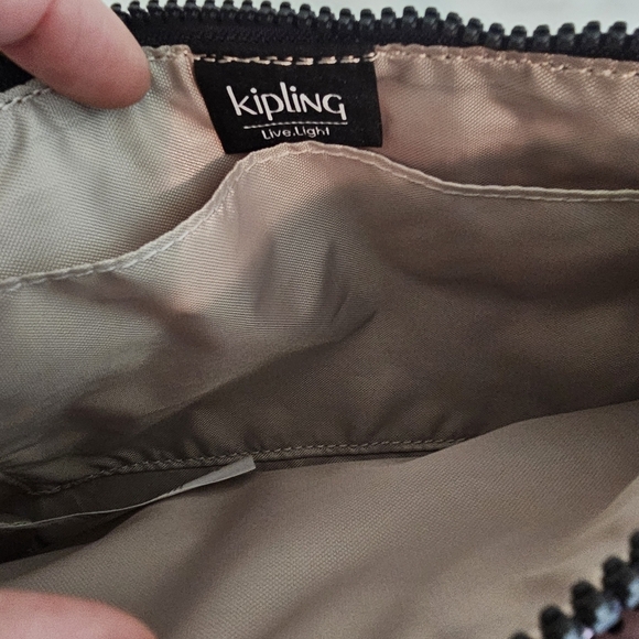 NWT Kipling Mikaela Nylon Crossbody Bag Pink & Black Dot Print w/ Monkey - Picture 8 of 14